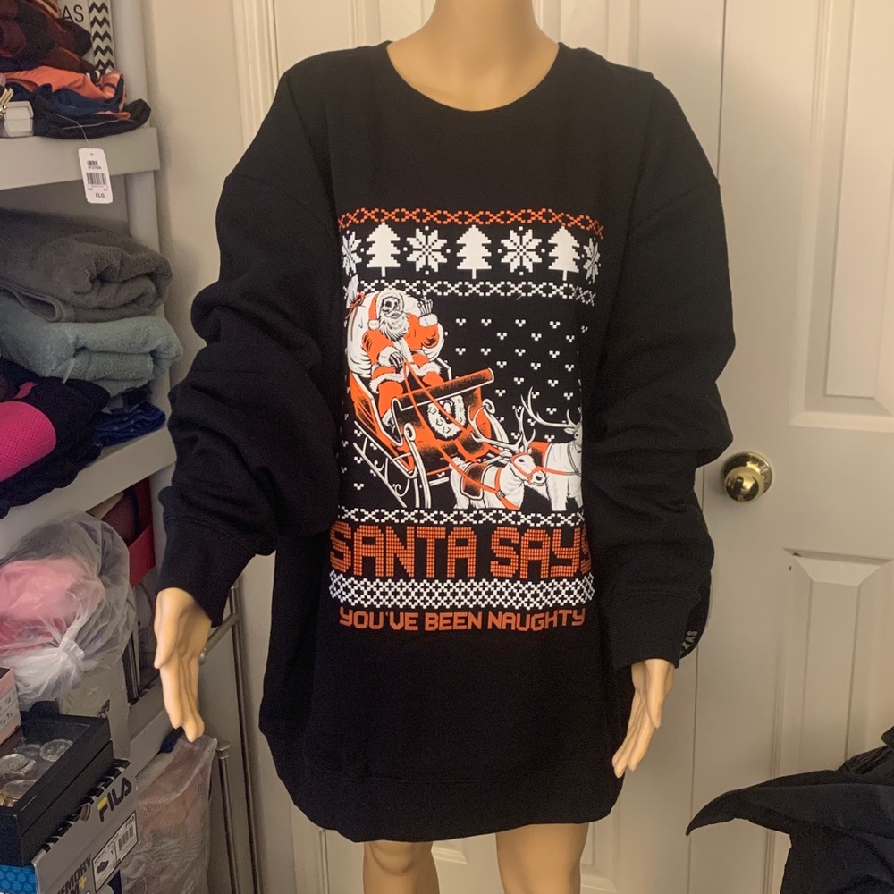 Brand New Cove Christmas Black Graphic Sweatshirt Size XXL